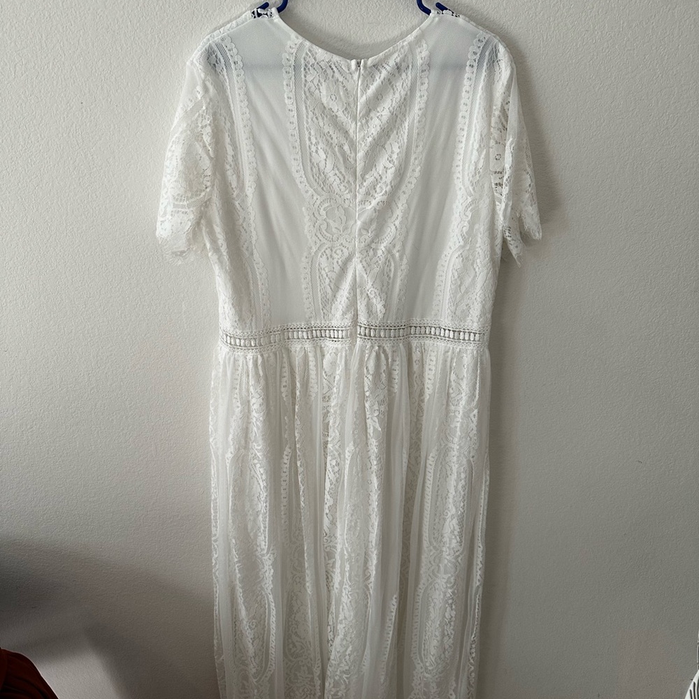 Amazon, White Maxi Dress, XXL